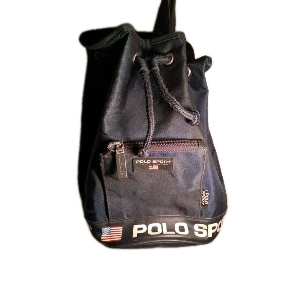 Ralph Lauren Polo Sport Vintage 90s  Drawstring USA Flag Backpack Rucksack